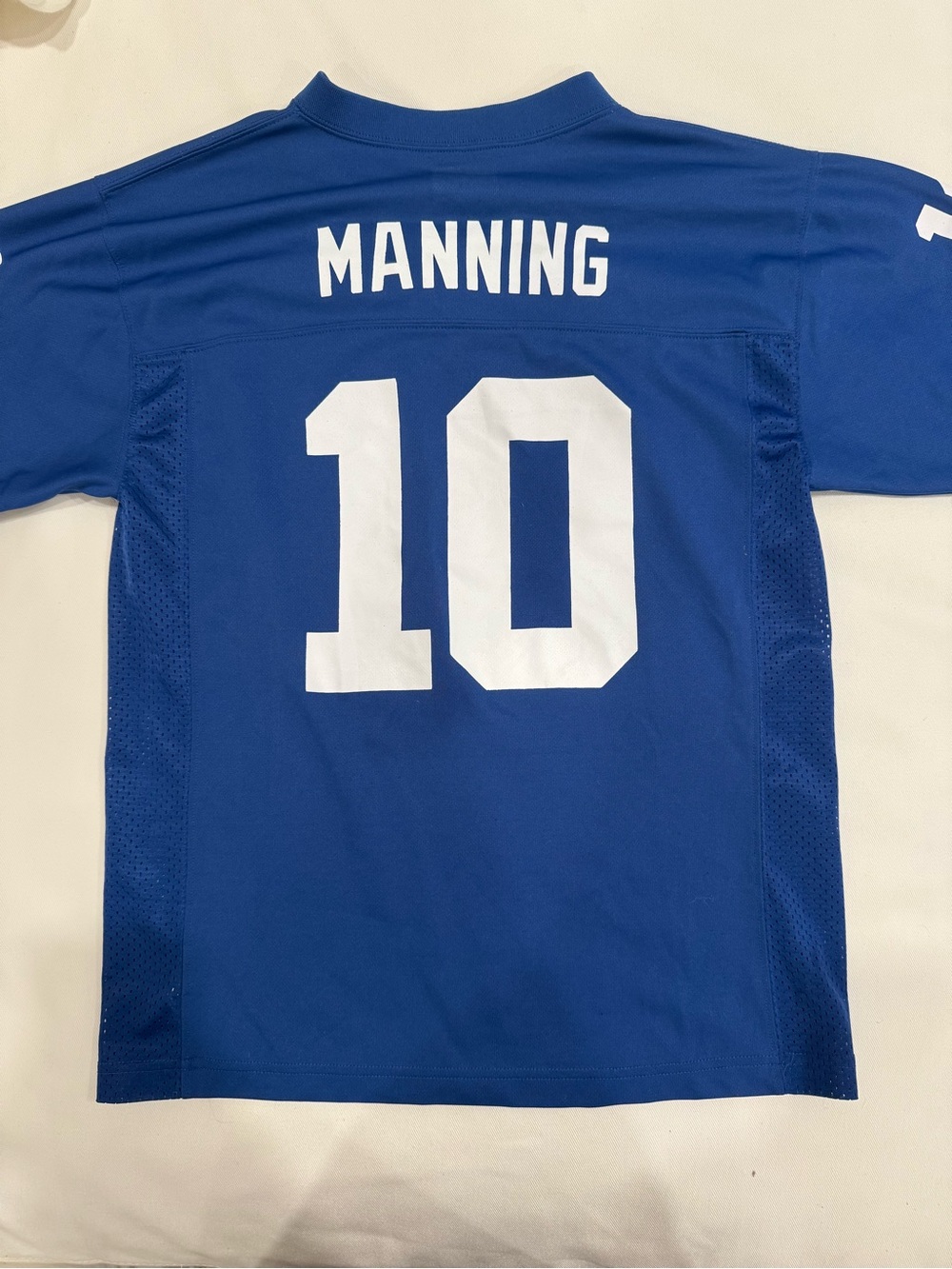 Kids Blue Number 10 Football Jersey - Manning Style